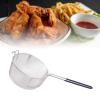 2 Pcs Frying Basket, Stainless Steel Drain Frying Basket Round Fry Net Reusable Cooking Basket Stainless Steel Fry Basket with Long Handle for Kitchen Frying Serving view 3