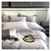 1400TC Pima Cotton Bedding Set Glossy Soft Silky Queen King Size Duvet Cover Set Flat/Fitted Bed Sheet Pillowcases,Bed view 4
