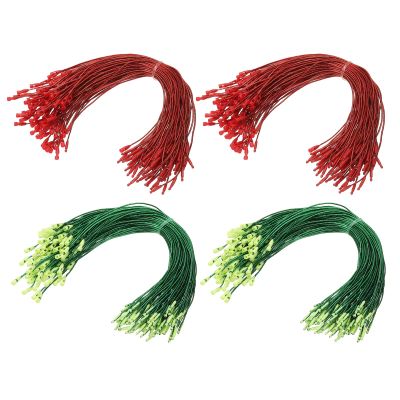 PATIKIL Christmas Ornament Hooks, 400 Pcs LED String Light Hanging Cable Holiday Decor Gift Tag Hanger with Snap Lock for Valentine's Halloween, Red, Green
