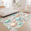 Easter Eggs Rug - Easter Rugs for Living Room - 4x5 Rug - Floral Area Rug - Rabbit Carpet - Rugs Non Slip Soft Washable - Easter Home Decor, A33 view 1