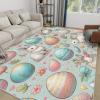 Easter Eggs Rug - Easter Rugs for Living Room - 4x5 Rug - Floral Area Rug - Rabbit Carpet - Rugs Non Slip Soft Washable - Easter Home Decor, A33 view 2