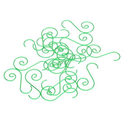 HAOHIZE 60pcs Mini Multi Purpose Metal S Hooks, Colorful Christmas Tree Decorations Everyday Use (Green)