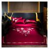 1200TC Egyptian Cotton Peony Embroidery Premium Luxury Duvet Cover Bedding Set Ultra Soft Comforter Cover Bed Sheet Pillow Shams,Bed view 1