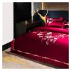 1200TC Egyptian Cotton Peony Embroidery Premium Luxury Duvet Cover Bedding Set Ultra Soft Comforter Cover Bed Sheet Pillow Shams,Bed view 3