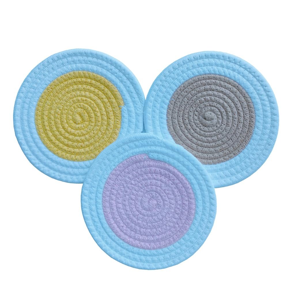 HYMAOME 3pcs Counter-top Trivets for Hot Dishes, Hot Pads/Mats, Hot Pot Holders, Hot Pans/Plates Trivets, Thick and Durable Kitchen Decoration
