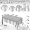 Funnymoom 452 Pcs Silver Birthday Party Decorations Include Diamonds Silver Glitter Paper Plates and Napkins Cups Tablecloth Cutlery Straws Disposable Tableware Set for Birthday Supplies view 2