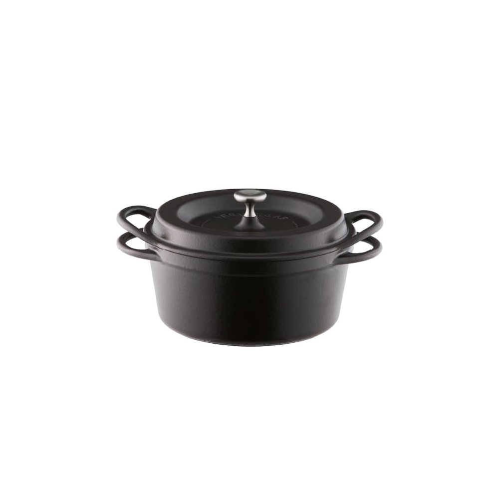 Vermicular Oven Pot | Non-Toxic Enameled Cast Iron Pot | 18cm (1.8 Qt) | Oven-safe | Induction-compatible | Dutch Oven | Made in Japan | Serves 1-2 | Matte Black