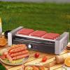 Hot Dog Roller Machine - Electric Grill Cooker Machine 850W | 12 Hot Dogs Capacity 5 Rollers, Double Temp Control Hot Dog Maker with Detachable Drip Tray view 3