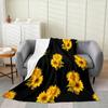 jejeloiu Black Sunflowers All Season,Bed Blanket Yellow Floral Botanical Plush Throw Blanket, Baby 30"x40" Sunflowers Flannel Fleece Blanket Yellow Sunflower All Season view 1