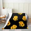 jejeloiu Black Sunflowers All Season,Bed Blanket Yellow Floral Botanical Plush Throw Blanket, Baby 30"x40" Sunflowers Flannel Fleece Blanket Yellow Sunflower All Season view 2