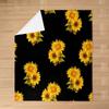 jejeloiu Black Sunflowers All Season,Bed Blanket Yellow Floral Botanical Plush Throw Blanket, Baby 30"x40" Sunflowers Flannel Fleece Blanket Yellow Sunflower All Season view 3