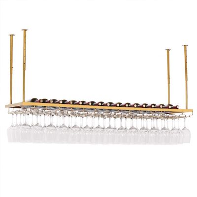 Ceiling Rack, Vintage Bottle Rack,All Mounted Display Rack Floating Shelf, Adjustable Height (Size : 120cm)