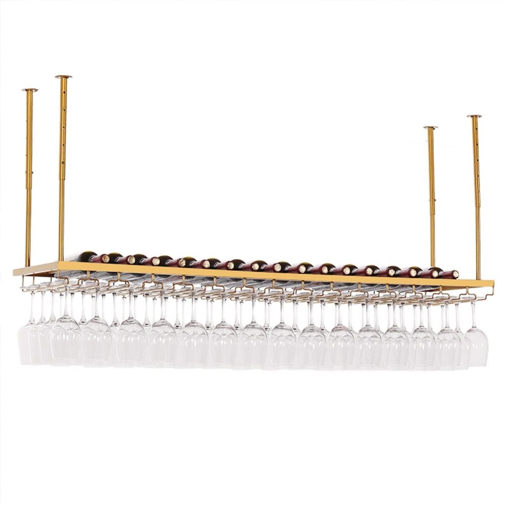 Ceiling Rack, Vintage Bottle Rack,All Mounted Display Rack Floating Shelf, Adjustable Height (Size : 120cm)