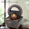Tabletop Water Fountain, Desktop Water Fountain with Continuous Flowing Water Warm Light Multifunctional Ornaments for Home Office Decor view 2