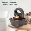 Tabletop Water Fountain, Desktop Water Fountain with Continuous Flowing Water Warm Light Multifunctional Ornaments for Home Office Decor view 3