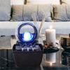 ZYQHMY Living Room Water Curtain Wall Circulating Water Decoration Fountain Landscape Office Wealth Feng Shui Ball Decoration view 3