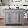 Kitchen Island Cart with Granite Counter Top, Gray Cabinet, 2 Drawers, 4 Doors, Full Size view 1