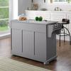 Kitchen Island Cart with Granite Counter Top, Gray Cabinet, 2 Drawers, 4 Doors, Full Size view 3