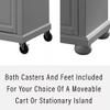 Kitchen Island Cart with Granite Counter Top, Gray Cabinet, 2 Drawers, 4 Doors, Full Size view 4