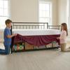 Ruffled Daybed Bed Skirt with Split Corners - Full Size 54" x 75", 16" Drop, 3-Side Coverage Dust Ruffle, Soft Brushed Microfiber, Tailored Style, Burgundy view 3