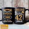 Trendy Age Perfection Since 1983 Happy 42 Years Old Birthday Cheering Beer Lovers Personalized Names Gifts Idea Novelty Coffee Mugs 11oz 15oz view 2