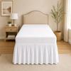 1000 Series College Dorm Room Bedskirts Twin XL Extra Long Ruffled with Split Corner Elegant Design Premium Brushed Microfiber Tailored Drop Easy Care Wrinkle Free - Twin-XL - 28" Drop, White view 1