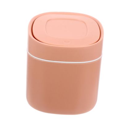 CHILDWEET 1pc Mini Desktop Trash Can Cover Rubbish Bin for Home and Office Lightweight Garbage Holder Soft Orange for Debris and Stylish Decor