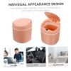CHILDWEET 1pc Mini Desktop Trash Can Cover Rubbish Bin for Home and Office Lightweight Garbage Holder Soft Orange for Debris and Stylish Decor view 3
