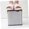Cabilock Stylish Wall Hanging Garbage Can Kitchen Trash Can Lid Capacity Stainless Steel for Home view 2