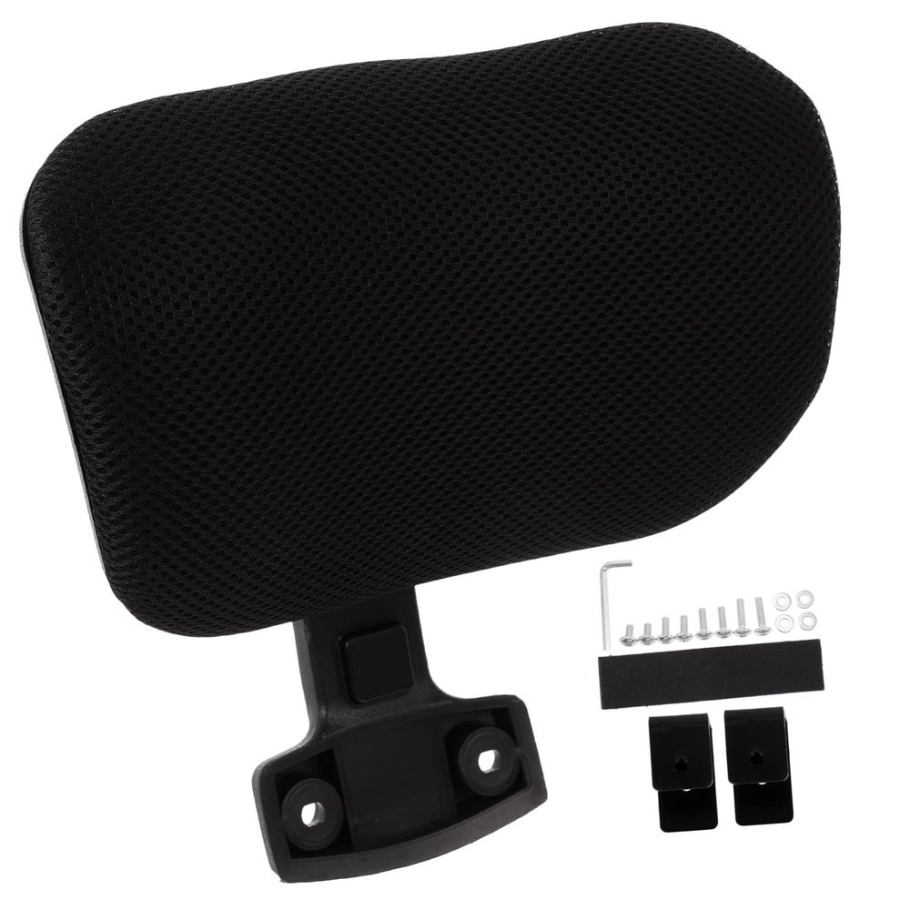 Yardenfun Adjustable Computer Chair Headrest with Clip Mount, Black Mesh