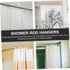 FELTECHELECTR 12pcs Bathroom Shower Curtain Hooks Sticks T-bar Rings Iron Rods Smooth Finish Fashionable for Home Decor view 3