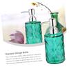 Anneome 2pcs Bathroom Accessory Diamond Stripe Glass Shampoo Dispenser Pump Bottle view 4