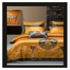 European Aristocratic Gold V-intage Brocade Egyptian Cotton Embroidered Luxury Bedding Set Quilt Cover Bed Linen Bedspread,Bed view 2