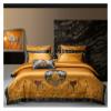European Aristocratic Gold V-intage Brocade Egyptian Cotton Embroidered Luxury Bedding Set Quilt Cover Bed Linen Bedspread,Bed view 3