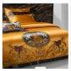 European Aristocratic Gold V-intage Brocade Egyptian Cotton Embroidered Luxury Bedding Set Quilt Cover Bed Linen Bedspread,Bed view 4