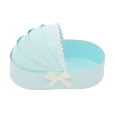 10PCS Cradle-shaped Gift Box, Baby Shower Flower Basket Gift Box, Blue Companion Gift Box, Baby Shower Flower Basket Gift Box, Medium Cradle Floral Basket, Baby Shower Crib Basket Cardboard Box