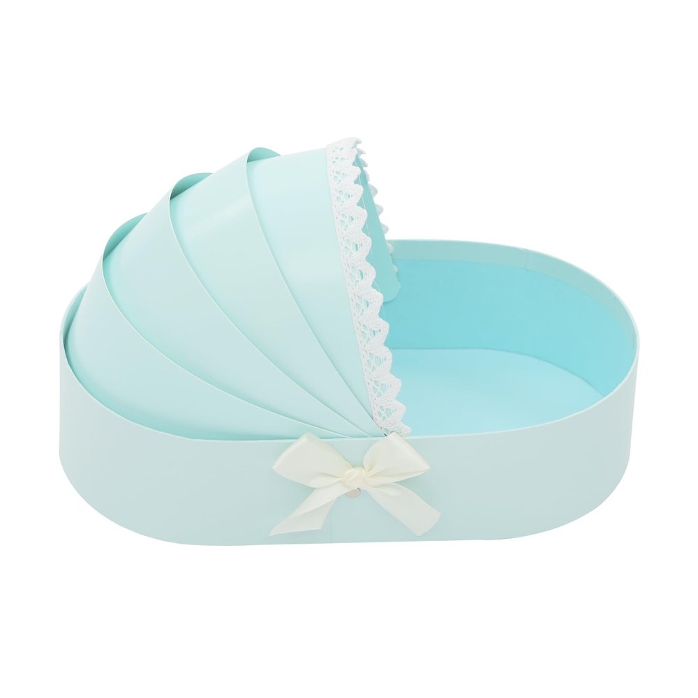 10PCS Cradle-shaped Gift Box, Baby Shower Flower Basket Gift Box, Blue Companion Gift Box, Baby Shower Flower Basket Gift Box, Medium Cradle Floral Basket, Baby Shower Crib Basket Cardboard Box