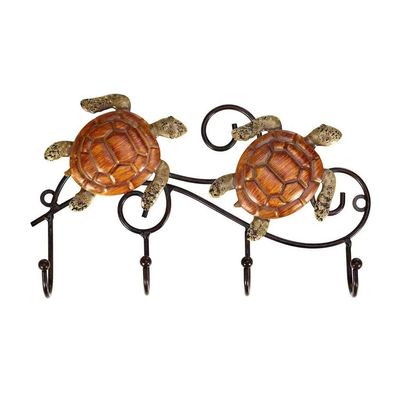 AFPSDLFJDLS Iron Wall Hanger Vintage Design with 4 Hooks Coats Keys Bags Coats Hanger Wall Mounted Home Decoration Animal Figurines
