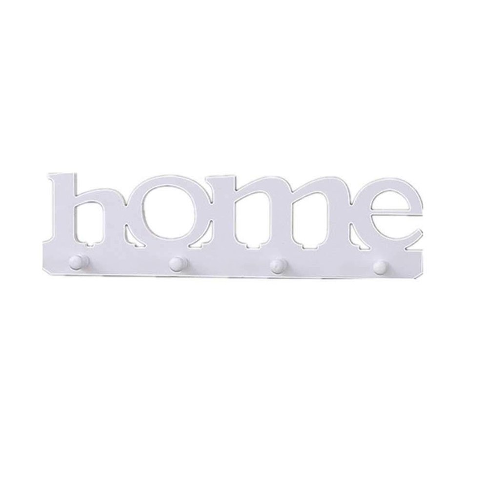 AFPSDLFJDLS Home Letter Shape Pendant Punch Free Clothes Bag Key Holder Storage Rack Shelf Bathroom Organizer Door Hanger Wall Decoration