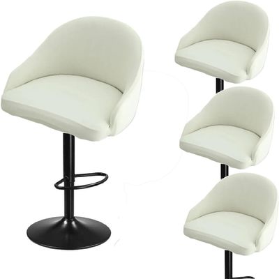 Round Back Dining Chair Cover Slipcovers,Curved Back Chair Cover, Makeup Vanity Chair Cover, Round-Back Accent Chair Cover, Round Back Swivel Chairs Cover For Living Room Lounge Pub Bar(H23,4PCS)