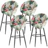 Bar Stools Cover,Short Back Chair Cover, Swivel Chair Slipcovers with Back, Stretch Bar Stool Chair Slipcovers with Round Backs Arms Curved Accent,Counter Bar Stool Cover for Armchair,Kitchen(H5,4PCS) view 1