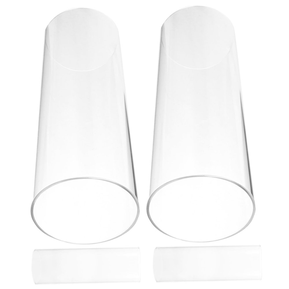 Alipis 4pcs Decorative Glass Candle Covers Simple Candle Glass Shades Windproof Tube Covers