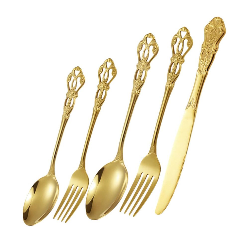 Vintage Court Style 5 Piece Stainless Steel Cutlery Set