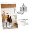 Anneome Bathroom Counter Accessories Set Transparent Acrylic Collection with Toothbrush Holder Soap Dispenser Soap Dish and Toothbrush Cup for Use view 3