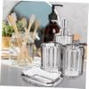 Anneome Bathroom Counter Accessories Set Transparent Acrylic Collection with Toothbrush Holder Soap Dispenser Soap Dish and Toothbrush Cup for Use view 4
