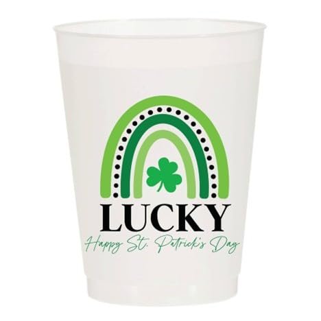 Lucky Rainbow Frosted Plastic Cups Pkg/6