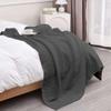 100% Cotton Waffle Weave Bed Blanket - Soft, Breathable, and Lightweight Thermal Blanket for All-Season - Home Decor Blanket for Sofa, Bed, Chair - Dark Grey - Soft Woven Blanket - Twin (66"x90") view 2