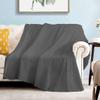 100% Cotton Waffle Weave Bed Blanket - Soft, Breathable, and Lightweight Thermal Blanket for All-Season - Home Decor Blanket for Sofa, Bed, Chair - Dark Grey - Soft Woven Blanket - Twin (66"x90") view 3
