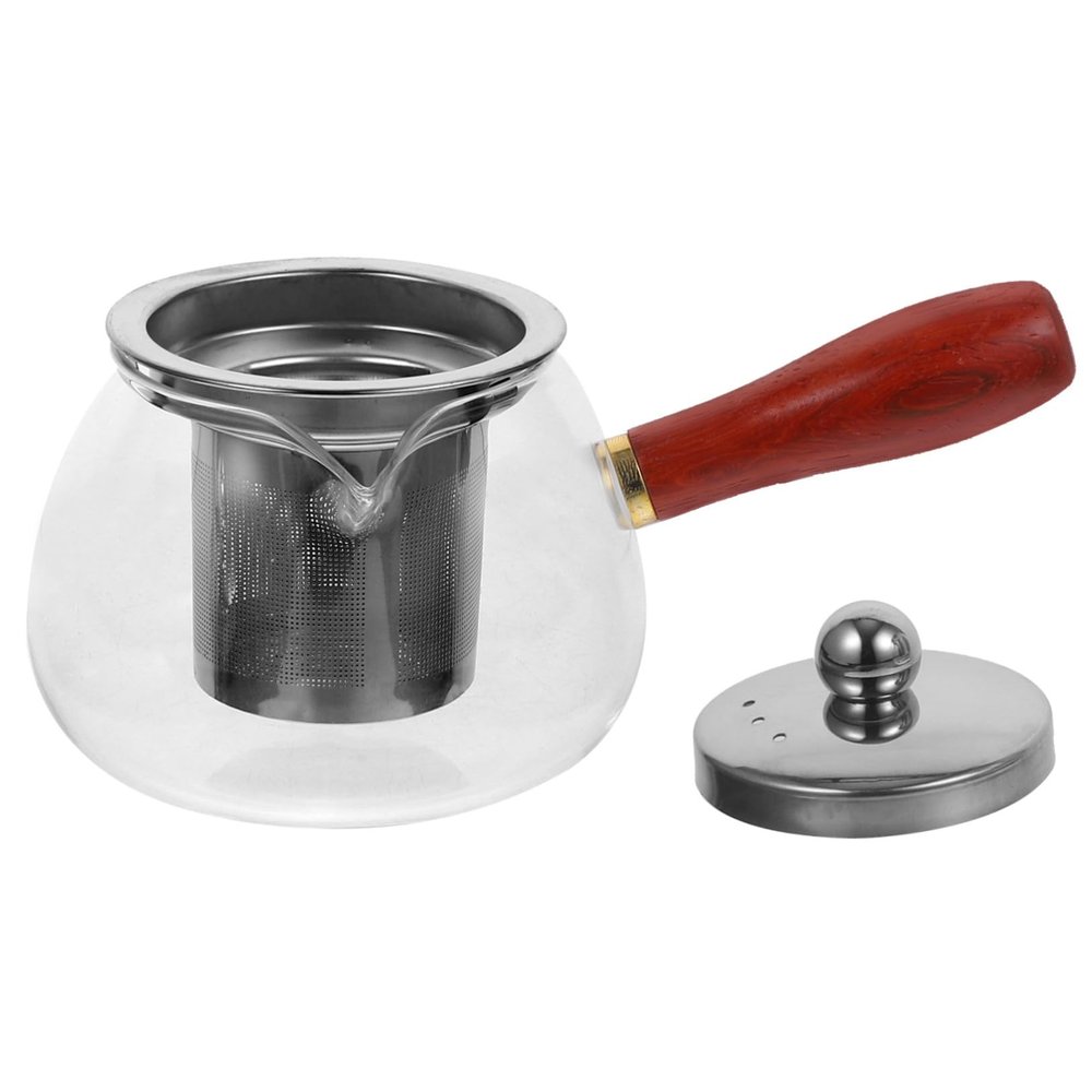 Alipis Glass Teapot Side Handle for Smooth Pouring Stovetop Kettle for Use for Herbal and Medicinal Teas