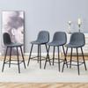 24 Inch Bar Stools Set of 4,Counter Height Bar Stools with Metal Leg Footrest,Modern Barstools Grey Bar Chairs for Kitchen Island,Pub view 1